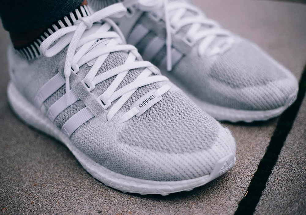 On Foot Look at adidas EQT Support Ultra Boost Primeknit White 01