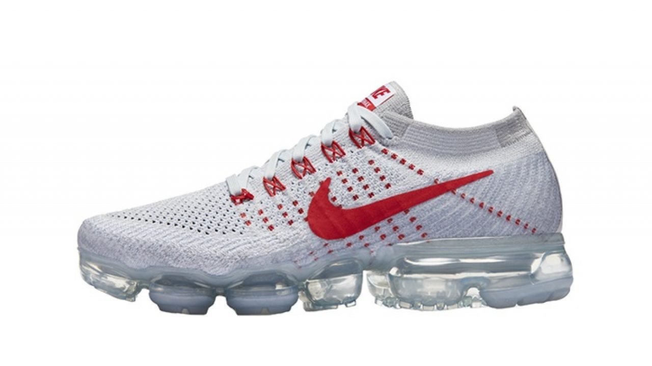 vapormax flyknit white red