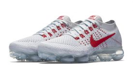 nike vapormax flyknit white and red