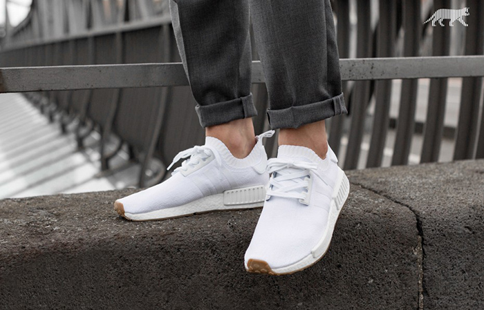 white nmd with gum bottom