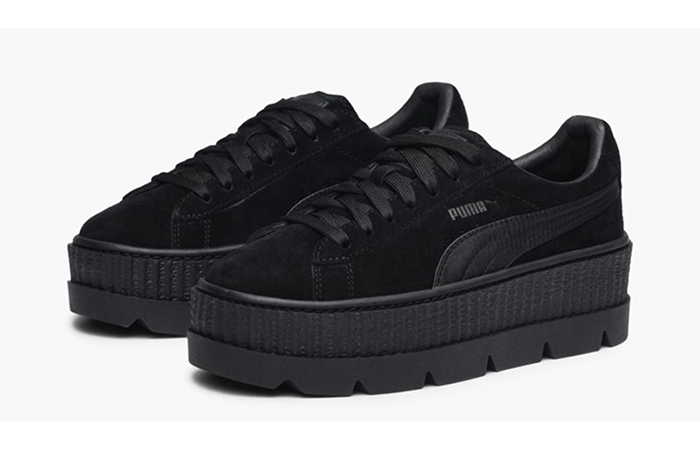 puma fenty cleated creepers black suede