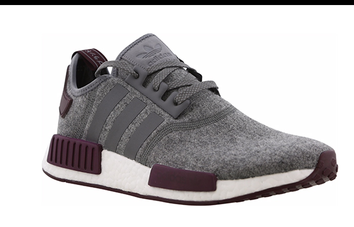 grey and maroon nmds