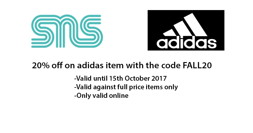 20% off at Sneakersnstuff for adidas Items