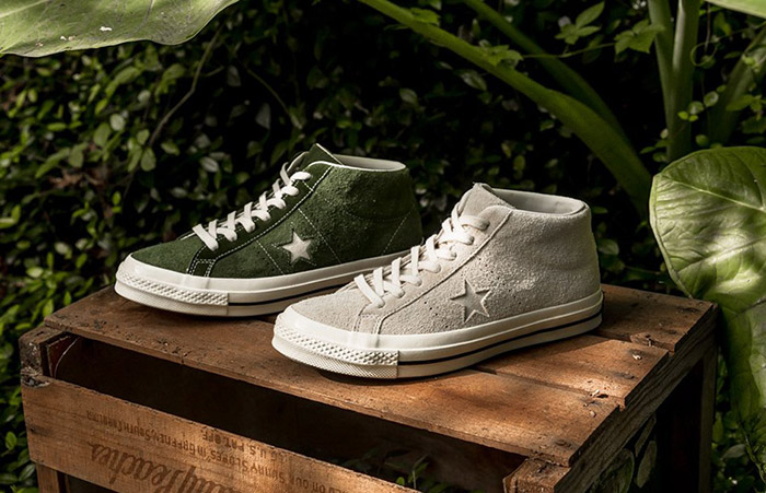 Detailed Look at the Converse One Star Mid in Premium Green and Suede Grey