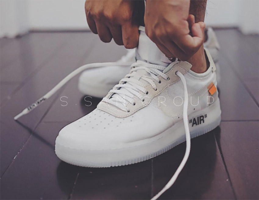 air force 1 off white on feet