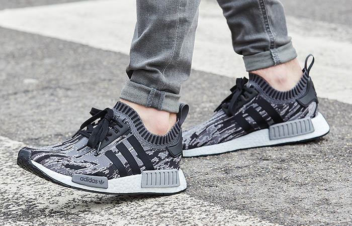 On Foot Look at the adidas NMD R1 Green Glitch Camo Green