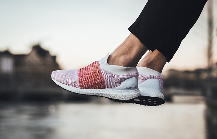 adidas Ultra Boost Laceless Scarlet On Foot Shots