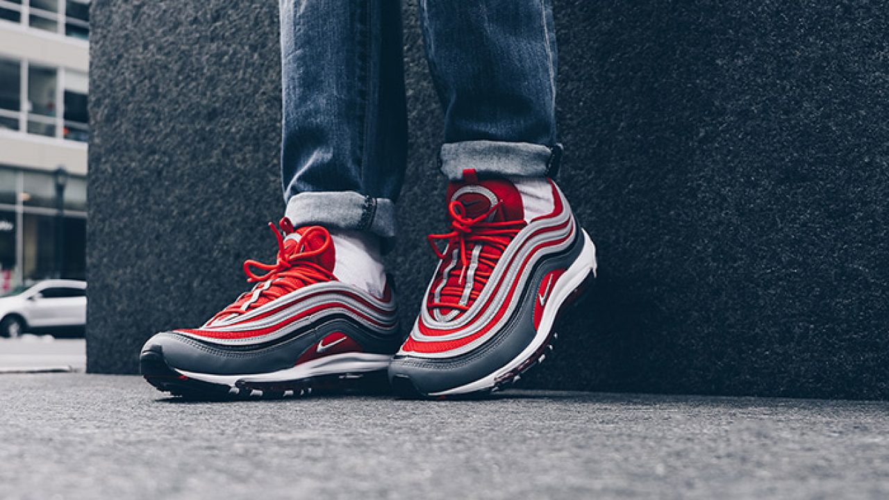 all red air max 97 on feet