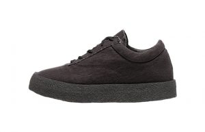 Womens Yeezy Graphite Crepe Suede Canvas Flat Sneakers 12578618
