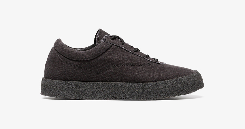 Womens Yeezy Graphite Crepe Suede Canvas Flat Sneakers Are Live 01