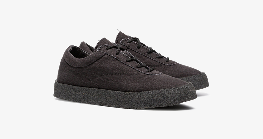 Womens Yeezy Graphite Crepe Suede Canvas Flat Sneakers Are Live