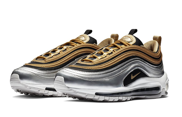 nike 97 gold silver