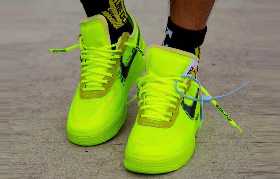 nike air force low off white volt