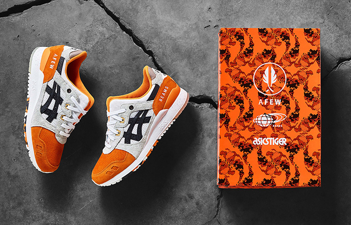 afew BEAMS ASICS Gel Lyte III Orange Koi 02