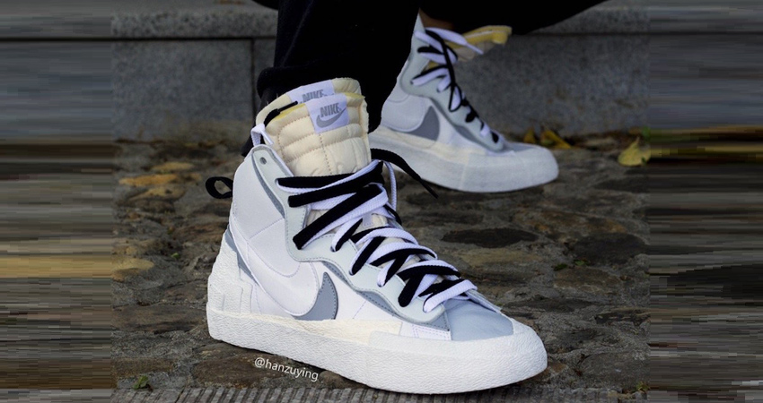The Sacai Nike Blazer Mid Coming In a Wolf Grey Colourway 03