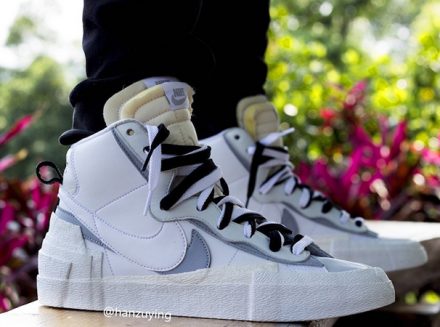 The Sacai Nike Blazer Mid Coming In a Wolf Grey Colourway