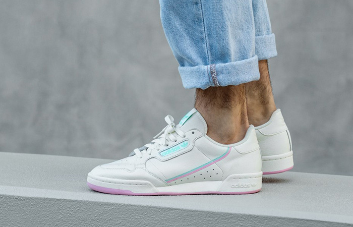 adidas continental 80 off white pink mint