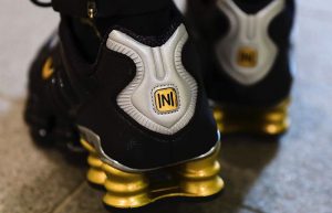 Neymar Jr Nike Shox TL Black Gold BV1388-001 on foot 02