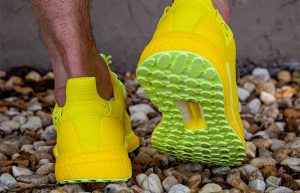 Pharrell adidas Solar Hu Glide Bright Yellow EF2379 on foot 03