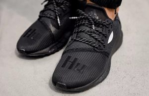 Pharrell adidas Solar Hu Glide Core Black EG7788 on foot 03