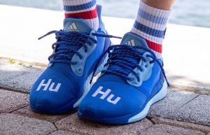 Pharrell adidas Solar Hu Glide Royal Blue EF2377 on foot 01