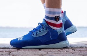 Pharrell adidas Solar Hu Glide Royal Blue EF2377 on foot 02