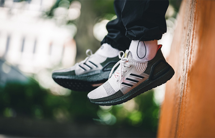 adidas Ultra Boost 19 Grey Olive G27510 on foot 01