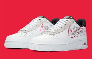 Nike Air Force 1 Script Swoosh Pack White Red 02