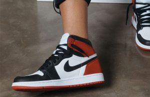 Nike Air Jordan 1 Satin Black Toe Universty Red CD0461-016 on foot 01