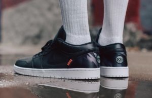 PSG Nike Air Jordan 1 Low Black CK0687-001 onfoot 02