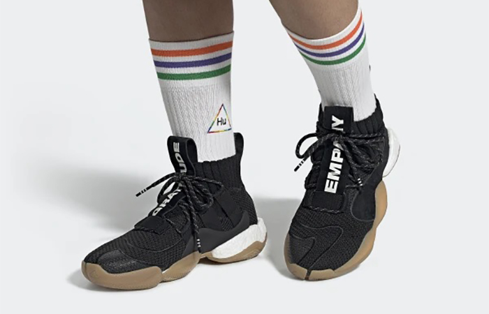 Pharrell adidas Crazy BYW Pride Core Black EG7733 on foot 01