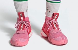 Pharrell adidas Crazy BYW Pride Hyper Pink EG7723 on foot 01