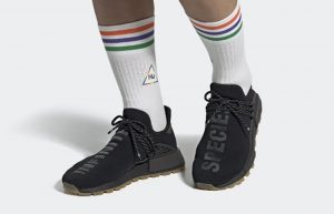 Pharrell adidas NMD Hu Trail Core Black EG7836 on foot 01