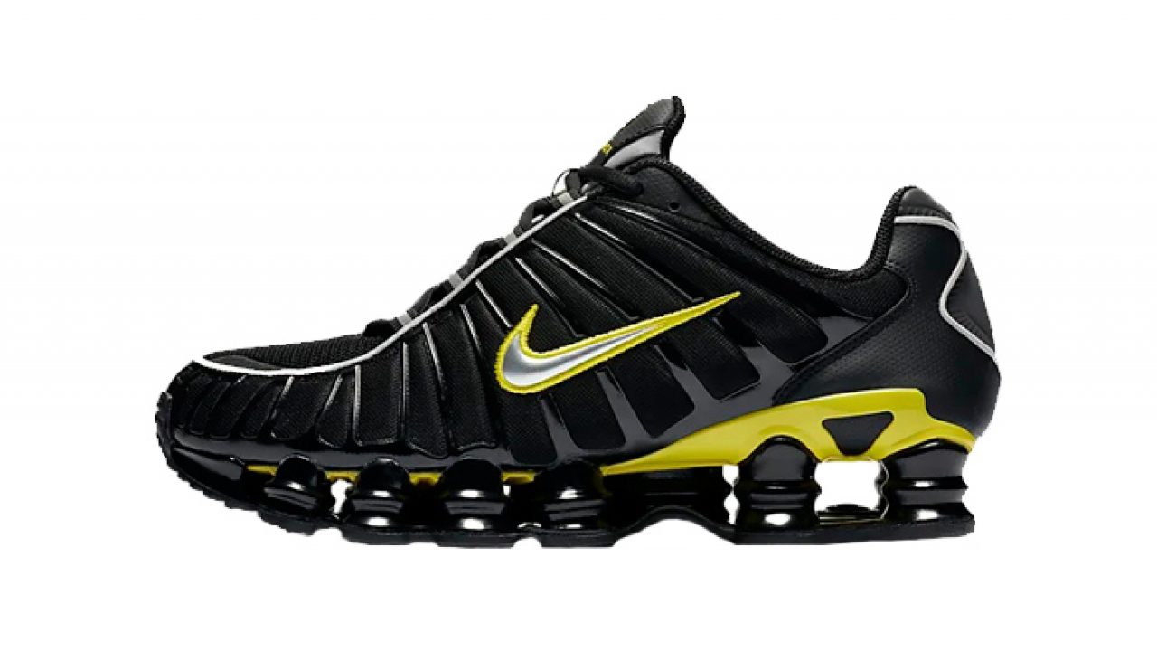 black yellow nike shox