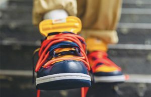 Off-White Nike Dunk Low Yellow Toe CT0856-700 on foot 02