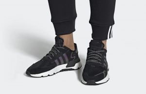 adidas Nite Jogger Black Silver FU6844 on foot 01