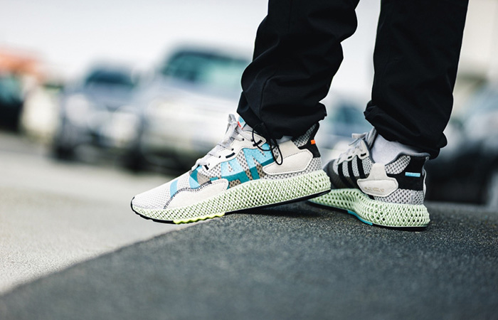 adidas ZX 4000 4D I Want I Can Bright Cyan EF9624 on foot 02