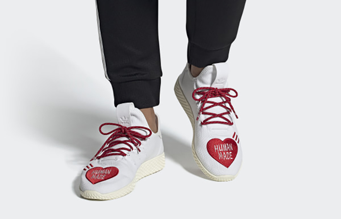 Human Made adidas Tennis Hu Red White EF2392 on foot 01