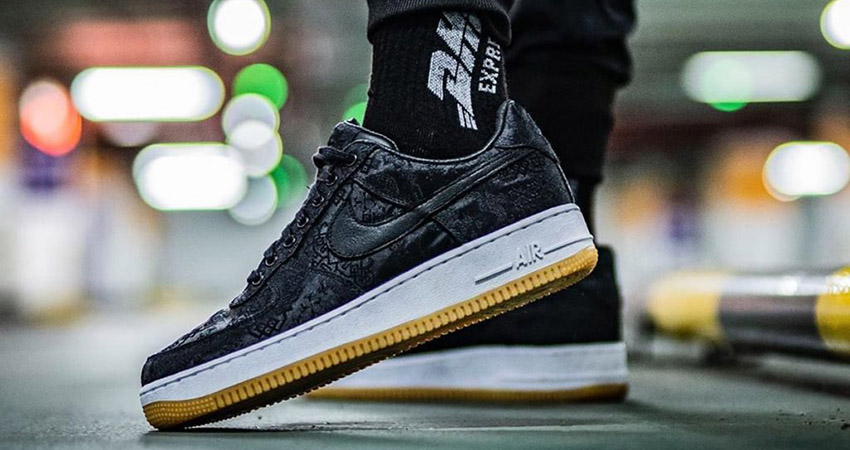 On Foot Look At The Fragment CLOT Nike Air Force 1 ‘Black’ 01