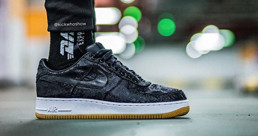 On Foot Look At The Fragment CLOT Nike Air Force 1 ‘Black’ 02