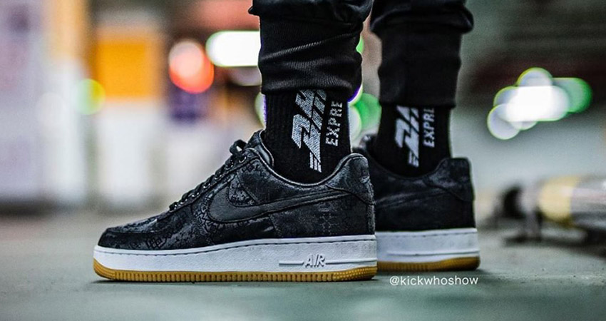 On Foot Look At The Fragment CLOT Nike Air Force 1 ‘Black’ 03