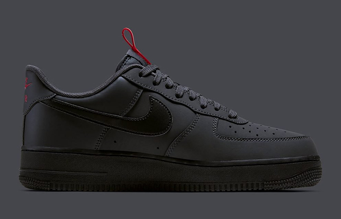black grey and red air force 1