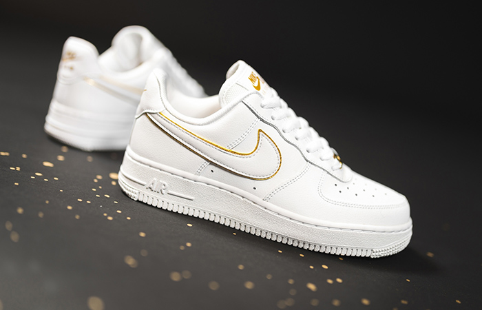 white and gold air force 1s