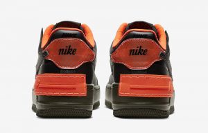 Nike Womens Air Force 1 Shadow Black Orange CQ3317-001 06