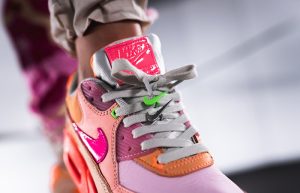 Nike Womens Air Max 90 Pink Shade CT3449-600 on foot 03