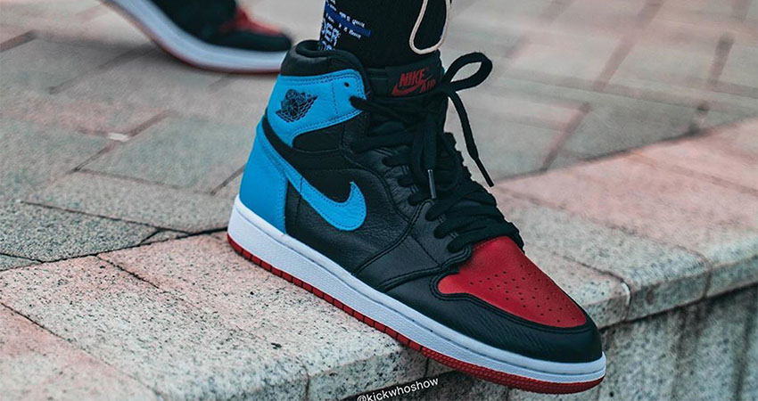 On Foot Images Of Nike Air Jordan 1 Retro High OG Blue Red - Fastsole