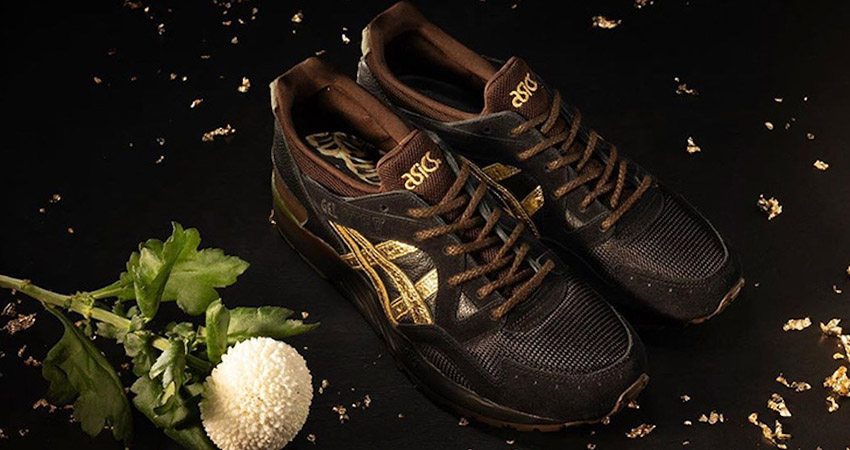 The Kicks Lab And Asics Gel Lyte 5 Kogane Releases With A Golden Shimmery Stripe 01