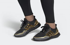 adidas Ultra Boost 2019 Black Gold EG8102 on foot 01