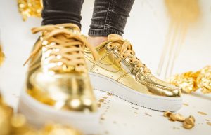 Nike Womens Air Force 1 SP Metallic Gold CQ6566-700 on foot 01