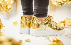 Nike Womens Air Force 1 SP Metallic Gold CQ6566-700 on foot 02